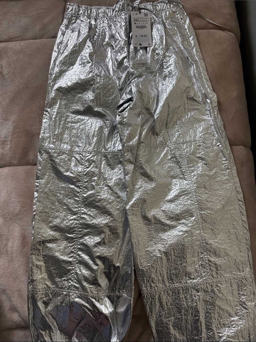 Zara Silver Metallic Men’s Jogger Pants